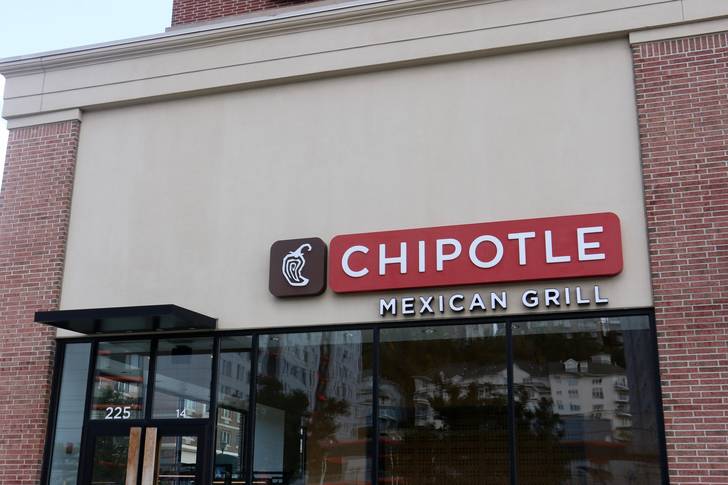 The exterior of fast casual restaurant Chipotle
